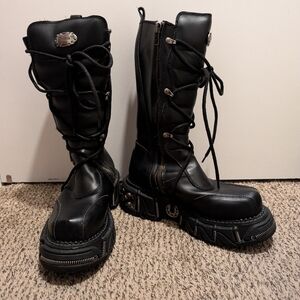 DEMONIA DMA 3005 Unisex Black Goth Cyber Punk Veggie Leather Double Buckle Strap